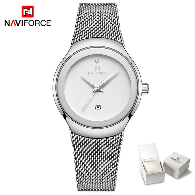 NAVIFORCE 2022 Women Watches Luxury Rose Gold Ultra Thin Ladies Watch Luxury Waterproof Quartz WristWatch Woman Relogio Feminino