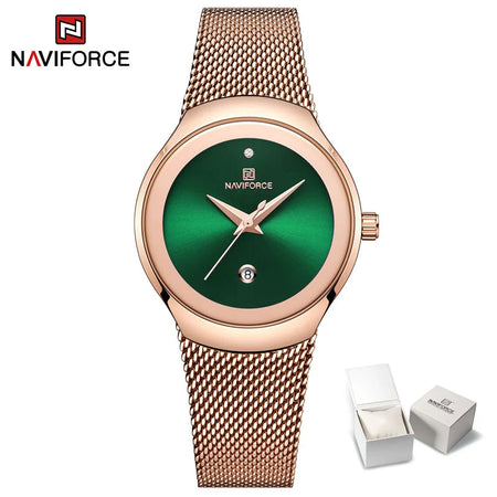 NAVIFORCE 2022 Women Watches Luxury Rose Gold Ultra Thin Ladies Watch Luxury Waterproof Quartz WristWatch Woman Relogio Feminino