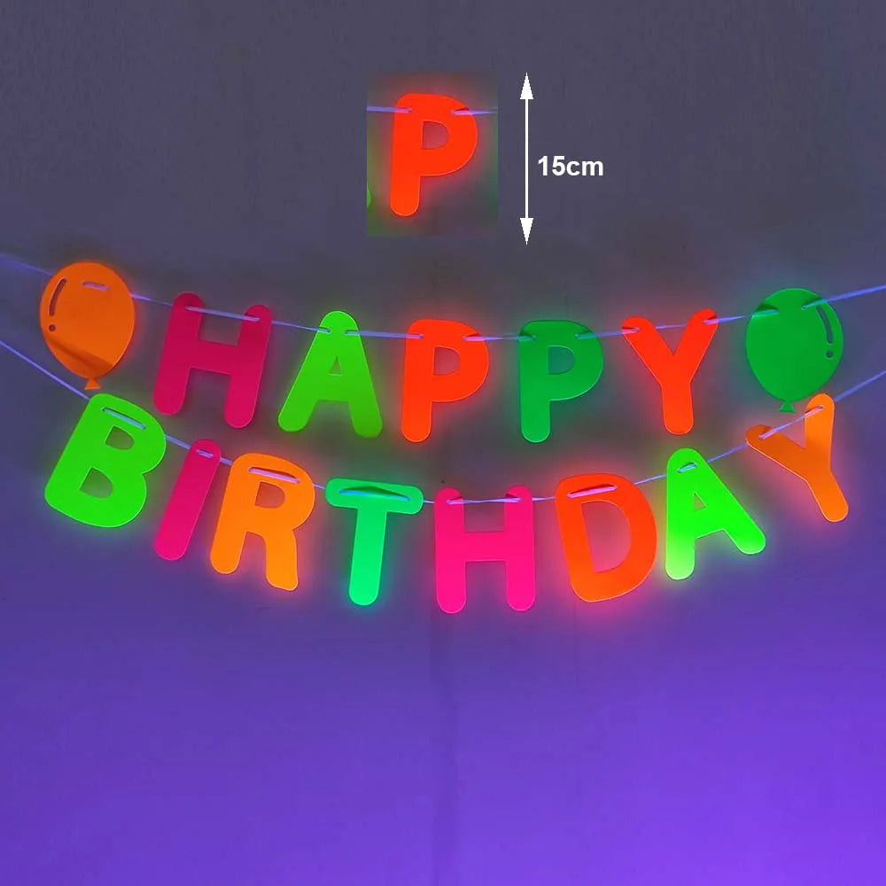 Neon Glow Party Decor Set Fluorescence Yellow