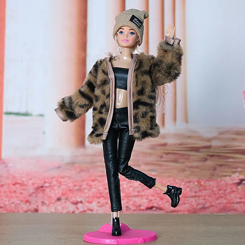 New 30cm Doll Full Set 11 Joints Movable Doll with Clothes Suit Girls Play House Dress Up Toy Coffee / Doll with Clothes