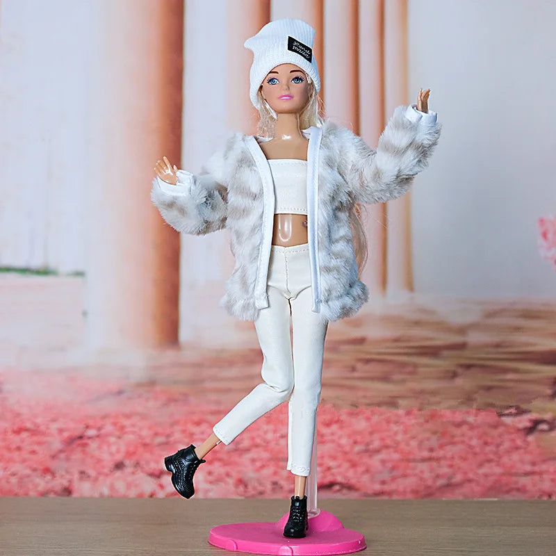 New 30cm Doll Full Set 11 Joints Movable Doll with Clothes Suit Girls Play House Dress Up Toy White / Doll with Clothes