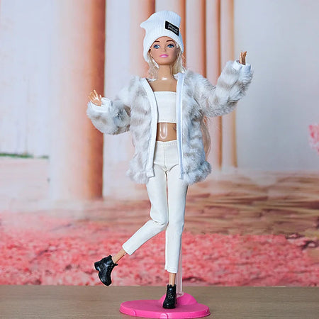 New 30cm Doll Full Set 11 Joints Movable Doll with Clothes Suit Girls Play House Dress Up Toy White / Doll with Clothes