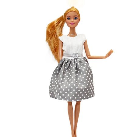 New 30cm Girl Doll Full Set 11.5inch Joints Doll with Fashion Rainbow Skirt Girls Dress Up Toys BB-004 / Doll with Clothes