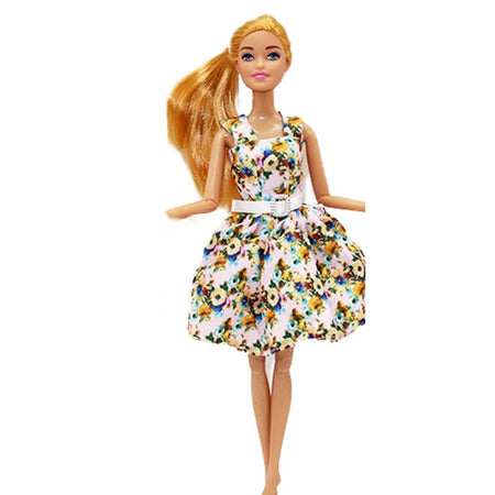 New 30cm Girl Doll Full Set 11.5inch Joints Doll with Fashion Rainbow Skirt Girls Dress Up Toys BB-007 / Doll with Clothes