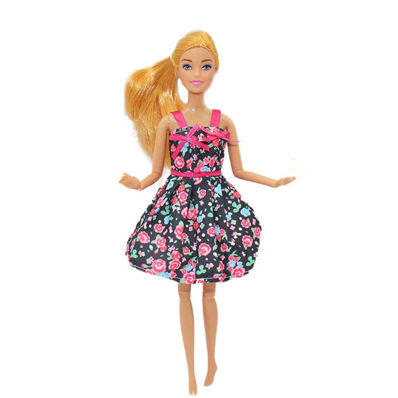 New 30cm Girl Doll Full Set 11.5inch Joints Doll with Fashion Rainbow Skirt Girls Dress Up Toys BB-008 / Doll with Clothes