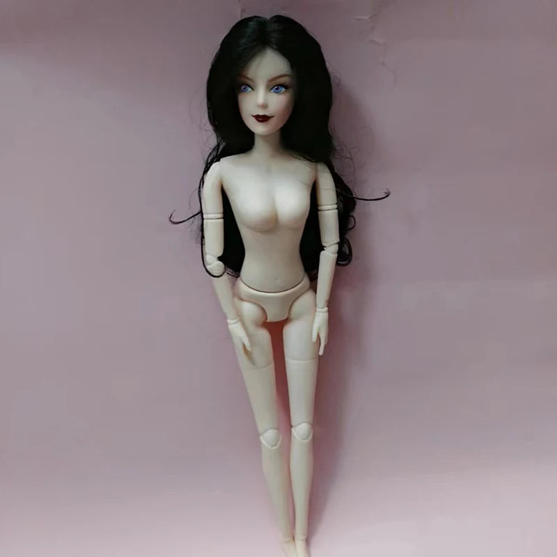 New 30cm Lady Doll Toy 26 Joints Movable Doll Girls Play House Diy Dress Up Toys Black Hair