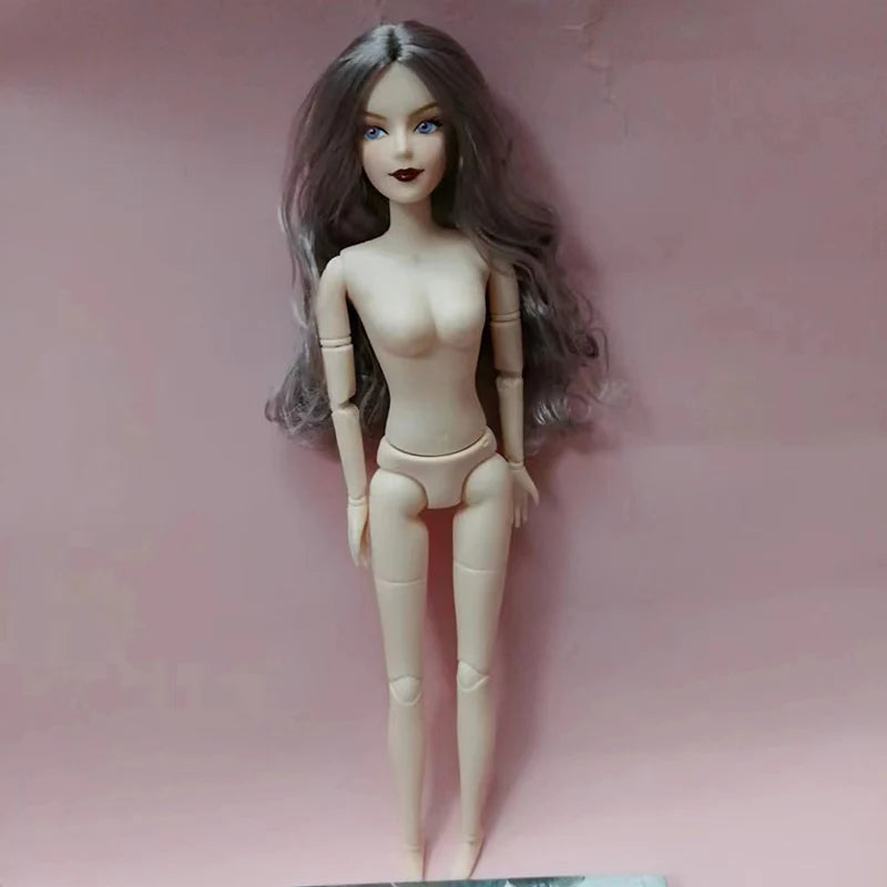 New 30cm Lady Doll Toy 26 Joints Movable Doll Girls Play House Diy Dress Up Toys Gray Hair