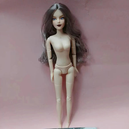 New 30cm Lady Doll Toy 26 Joints Movable Doll Girls Play House Diy Dress Up Toys Gray Hair