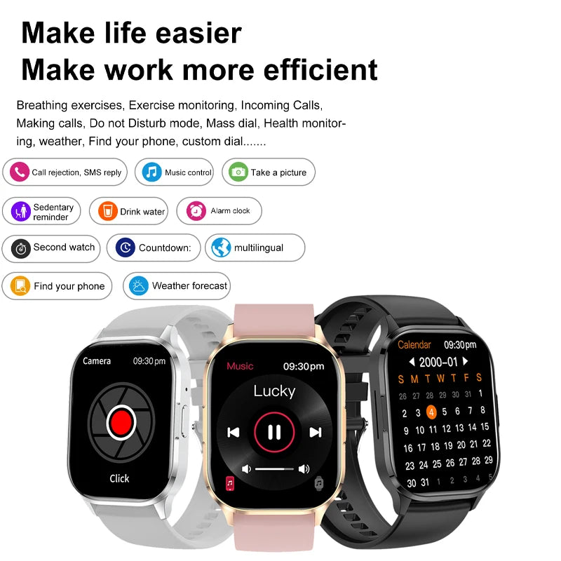 New AMOLED Screen Smart Watch Always Show Time Bluetooth Call Series 8 High Refresh Rtae NFC Smartwatch Men Sport Watches Women