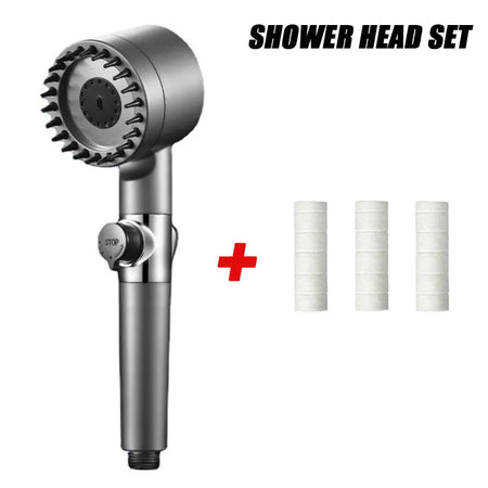 New Black Shower Head Rainfall High Pressure 3 Modes Adjustable Boost Filter Holder with Hose for Bathroom Accessories Sets Shower-head-set
