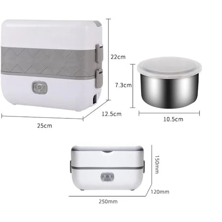 New Electric Lunch Box Portable Double Thermal Insulation Lunch Box with Stainless Steel Liners Home Food Heating Container Boxs