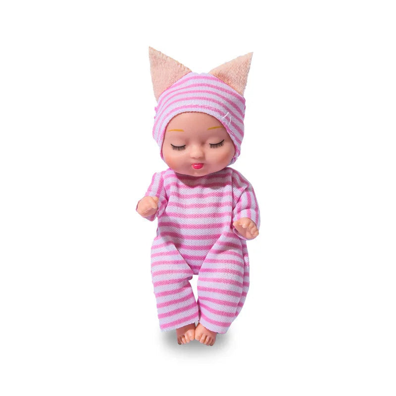 New Fashion 11cm Simulation Rebirth Dolls Toy Mini Cute Sleeping Baby Series Doll Cartoon Animal Toy for Kids Birthday Gift 11x5cm / 5
