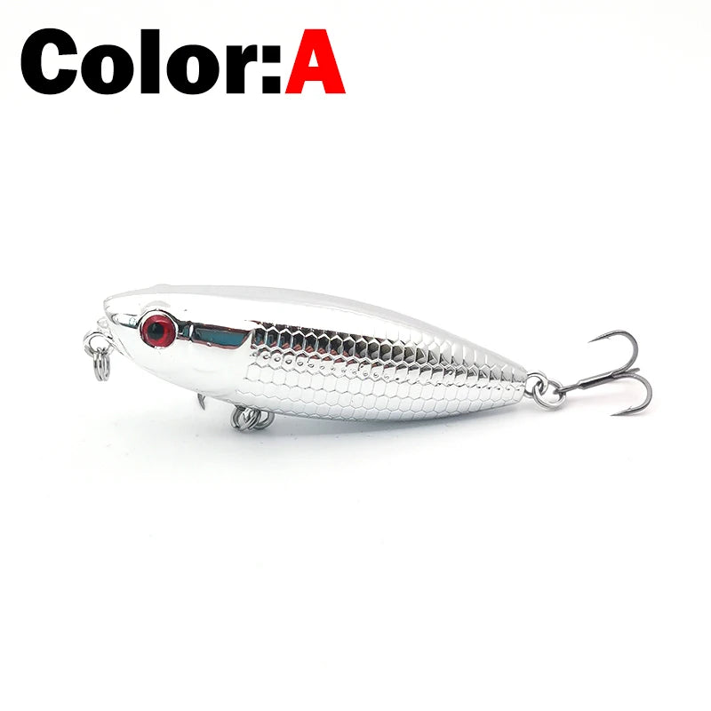 New Fishing Lure Floating Pencil StickBait Lure 6cm 6.5g Wobblers Topwater Crankbait lures Artificiais Long Casting Hard Bait A-Treble hook