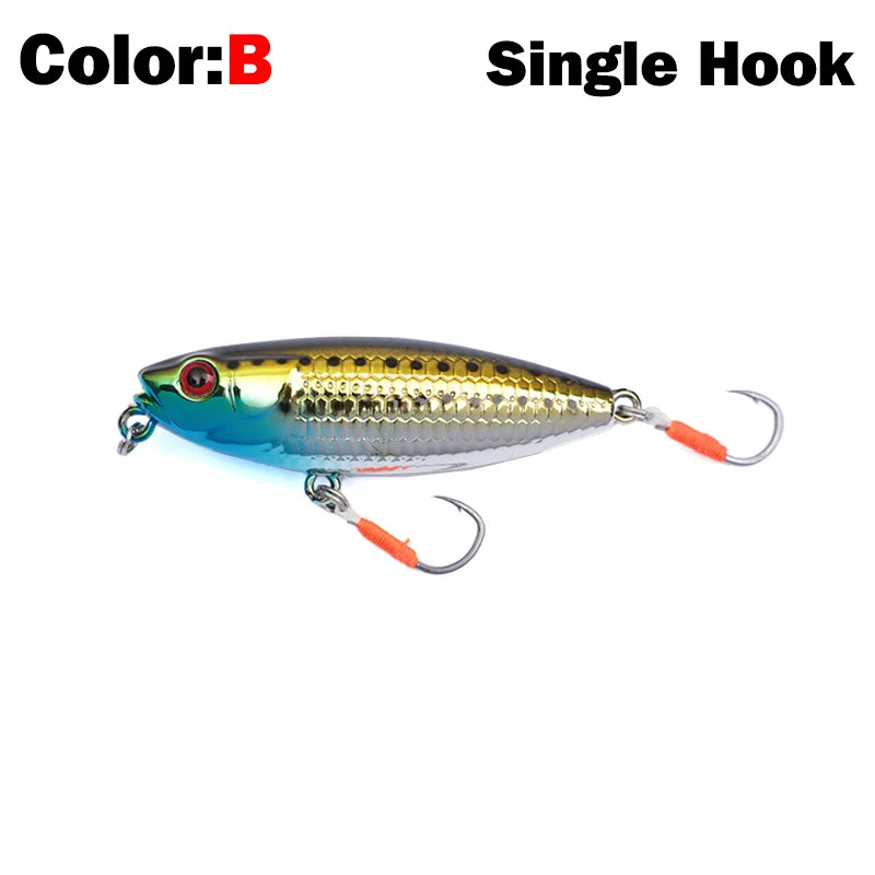 New Fishing Lure Floating Pencil StickBait Lure 6cm 6.5g Wobblers Topwater Crankbait lures Artificiais Long Casting Hard Bait B-single hook
