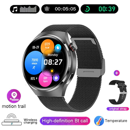 New GPS Smart Watch Men For Huawei GT4 Pro 466*466 HD Screen Heart rate Bluetooth Call  IP68 Waterproof Blood Sugar Smartwatch