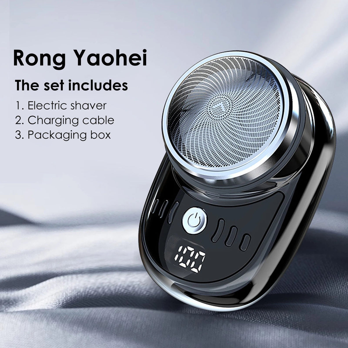 New Men Mini Electric Shaver Face Beard Trimmer USB Charging with Digital Display Pocket Beard Razor Cordless Travel Razor