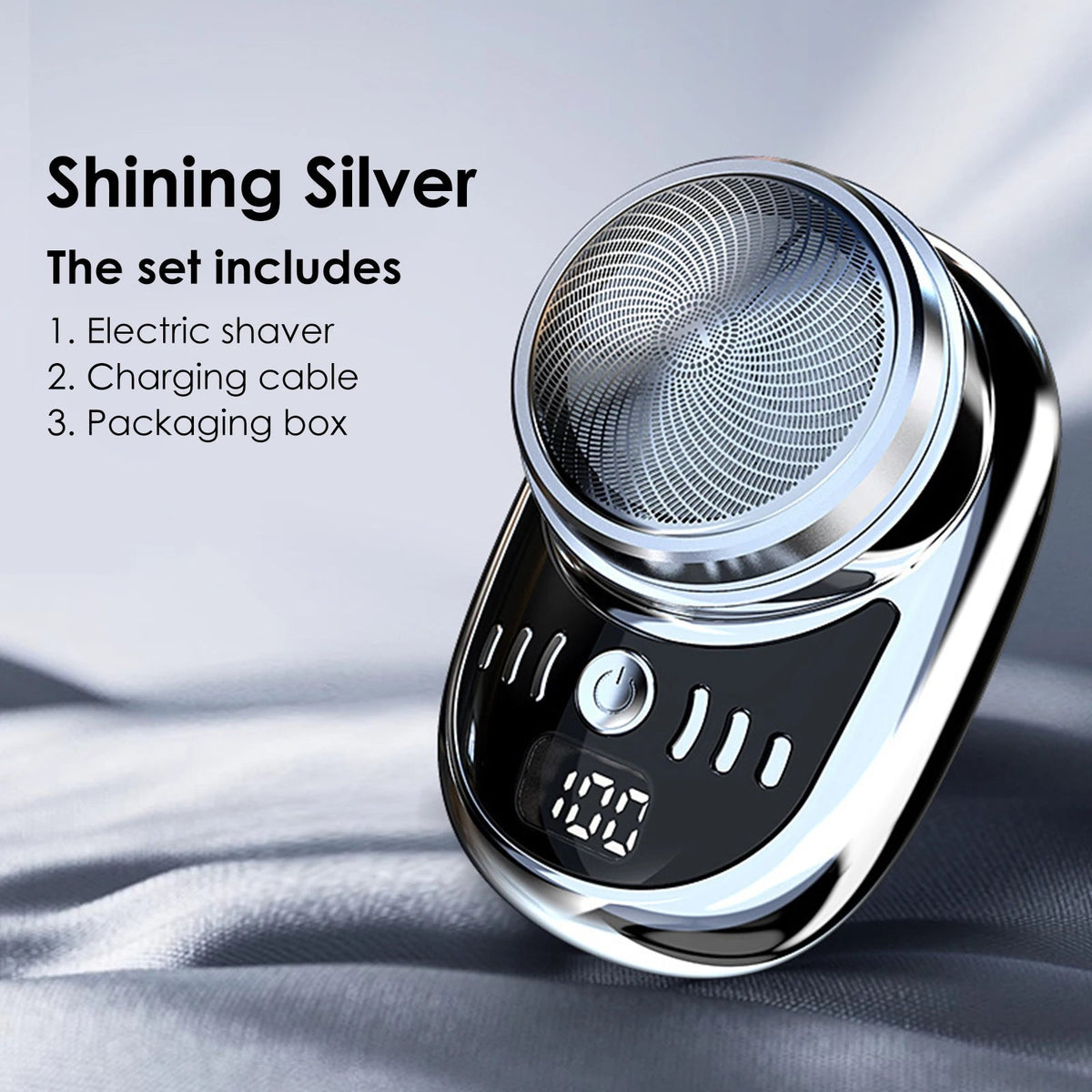 New Men Mini Electric Shaver Face Beard Trimmer USB Charging with Digital Display Pocket Beard Razor Cordless Travel Razor