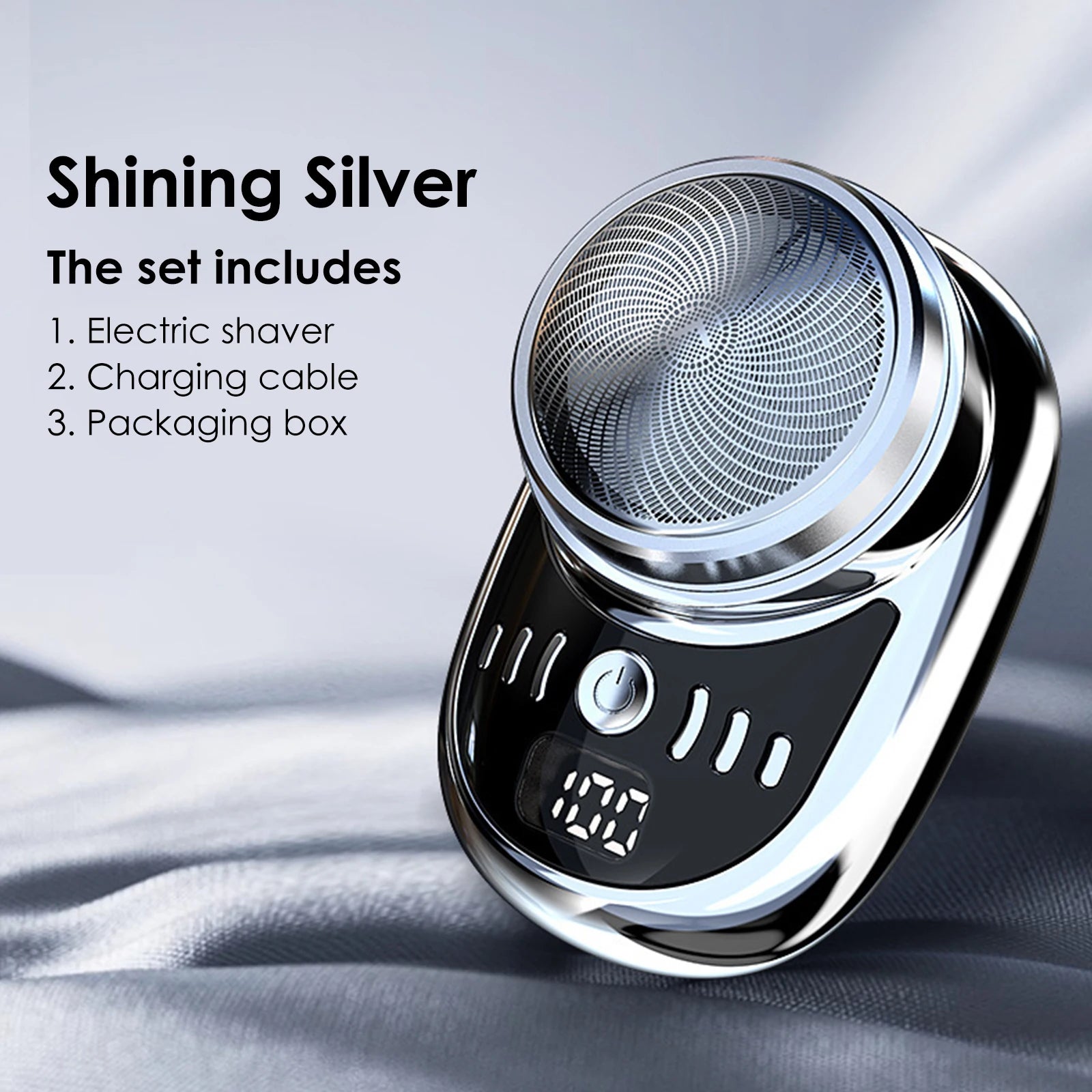 New Men Mini Electric Shaver Face Beard Trimmer USB Charging with Digital Display Pocket Beard Razor Cordless Travel Razor