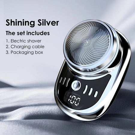 New Men Mini Electric Shaver Face Beard Trimmer USB Charging with Digital Display Pocket Beard Razor Cordless Travel Razor