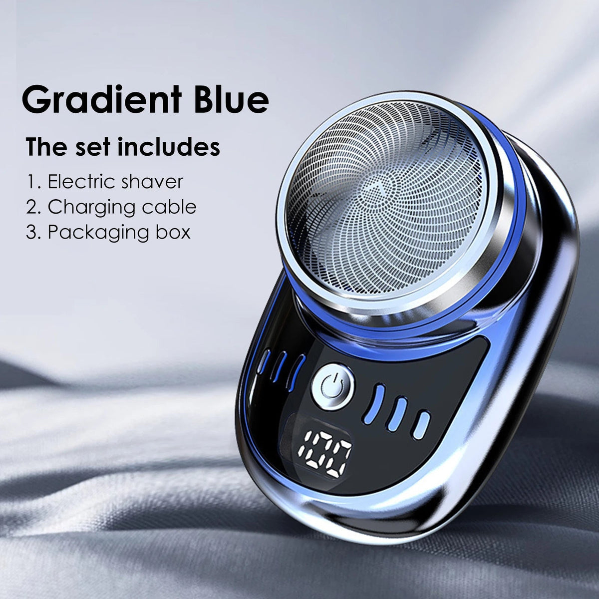 New Men Mini Electric Shaver Face Beard Trimmer USB Charging with Digital Display Pocket Beard Razor Cordless Travel Razor