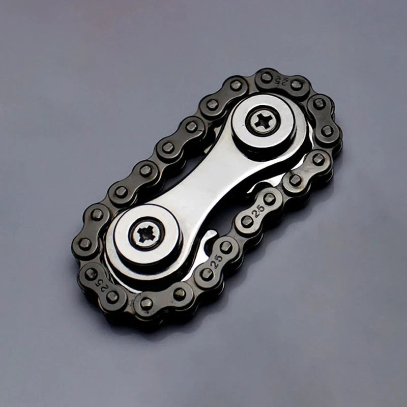 New Sprockets Flywheel Fingertip Gyro Fidget Spinner Antistress Anxiety Metal Bike Chains Christmas Gift For Adult Kids Black