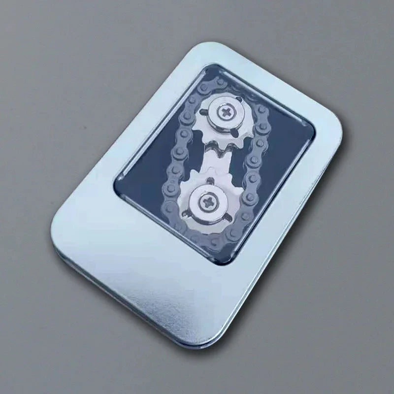 New Sprockets Flywheel Fingertip Gyro Fidget Spinner Antistress Anxiety Metal Bike Chains Christmas Gift For Adult Kids Black-BOX