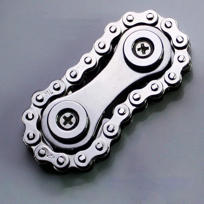 New Sprockets Flywheel Fingertip Gyro Fidget Spinner Antistress Anxiety Metal Bike Chains Christmas Gift For Adult Kids Silver