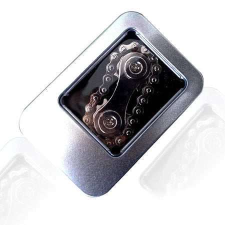 New Sprockets Flywheel Fingertip Gyro Fidget Spinner Antistress Anxiety Metal Bike Chains Christmas Gift For Adult Kids Silver-BOX