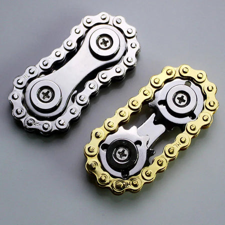New Sprockets Flywheel Fingertip Gyro Fidget Spinner Antistress Anxiety Metal Bike Chains Christmas Gift For Adult Kids Silver Gold