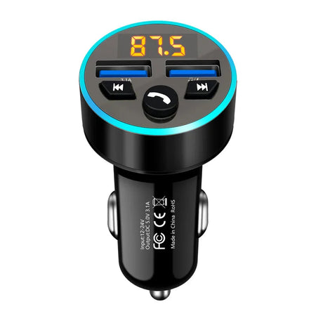 New Style 3.1A Dual USB Car MP3 Player Car Fm Bluetooth Receiver QC3.0 Cigarette Lighter Fast Charging Car Charger Power Adapter