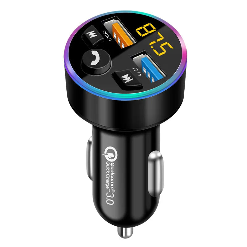 New Style 3.1A Dual USB Car MP3 Player Car Fm Bluetooth Receiver QC3.0 Cigarette Lighter Fast Charging Car Charger Power Adapter