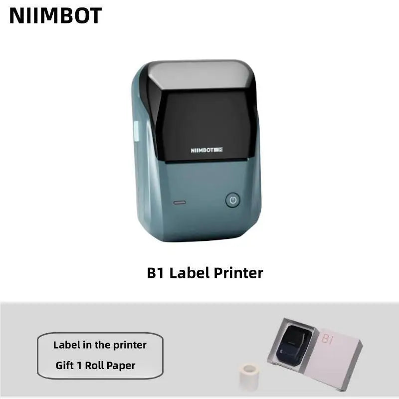 NIIMBOT B1 Label Printer Smart Portable Label Printer Inkless 20-50mm  thermal printer Black Gift 1 Roll