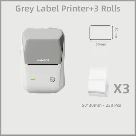 NIIMBOT B1 Label Printer Smart Portable Label Printer Inkless 20-50mm  thermal printer Gray 50X30 3Rolls
