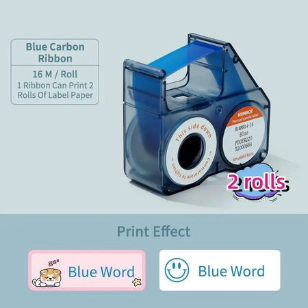 NIIMBOT b18 Thermal transfer label printer Wireless Bluetooth connection, B18 decal paper , printing a variety of color ribbon 2 rolls blue / CHINA