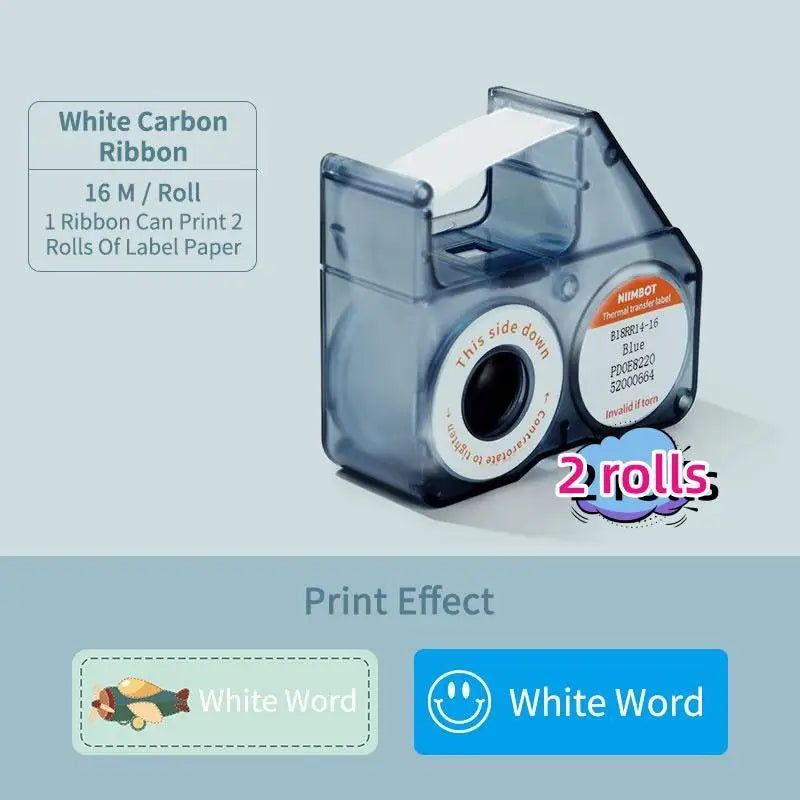 NIIMBOT b18 Thermal transfer label printer Wireless Bluetooth connection, B18 decal paper , printing a variety of color ribbon 2 rolls white / CHINA