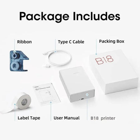 NIIMBOT b18 Thermal transfer label printer Wireless Bluetooth connection, B18 decal paper , printing a variety of color ribbon b18 printer / CHINA