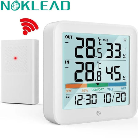 NOKLEAD LCD Digital Thermometer Hygrometer Indoor Outdoor Temperature Humidity Meter Temperature And Humidity Sensor Office Home