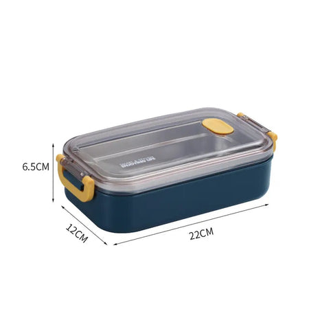 Office Picnic Bento Box Stainless Steel Portable Bento Lunch Box For Kids School Children Salad Fruit Food Storage Container Box 1 Layer-Blue / CHINA