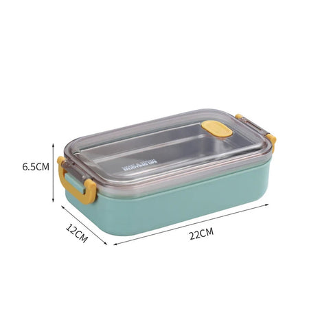 Office Picnic Bento Box Stainless Steel Portable Bento Lunch Box For Kids School Children Salad Fruit Food Storage Container Box 1 Layer-Green / CHINA