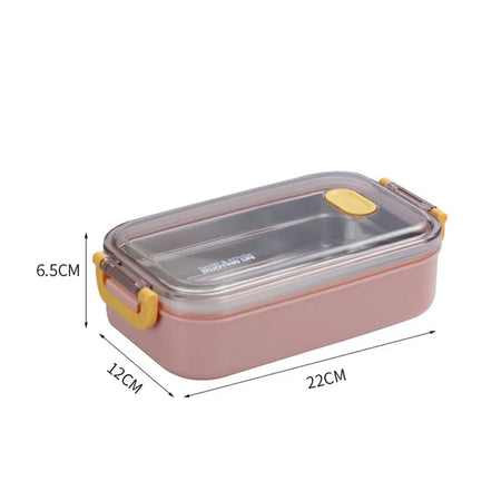Office Picnic Bento Box Stainless Steel Portable Bento Lunch Box For Kids School Children Salad Fruit Food Storage Container Box 1 Layer-Pink / CHINA