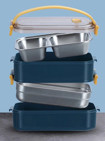 Office Picnic Bento Box Stainless Steel Portable Bento Lunch Box For Kids School Children Salad Fruit Food Storage Container Box