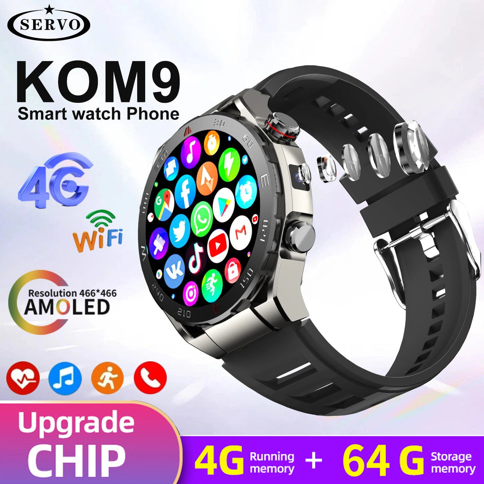 Original 4G 64G Smart Watch Ultra Men Google Play Store SIM Card Slot Waterproof Sports Bluetooth Android Phone Camera Video