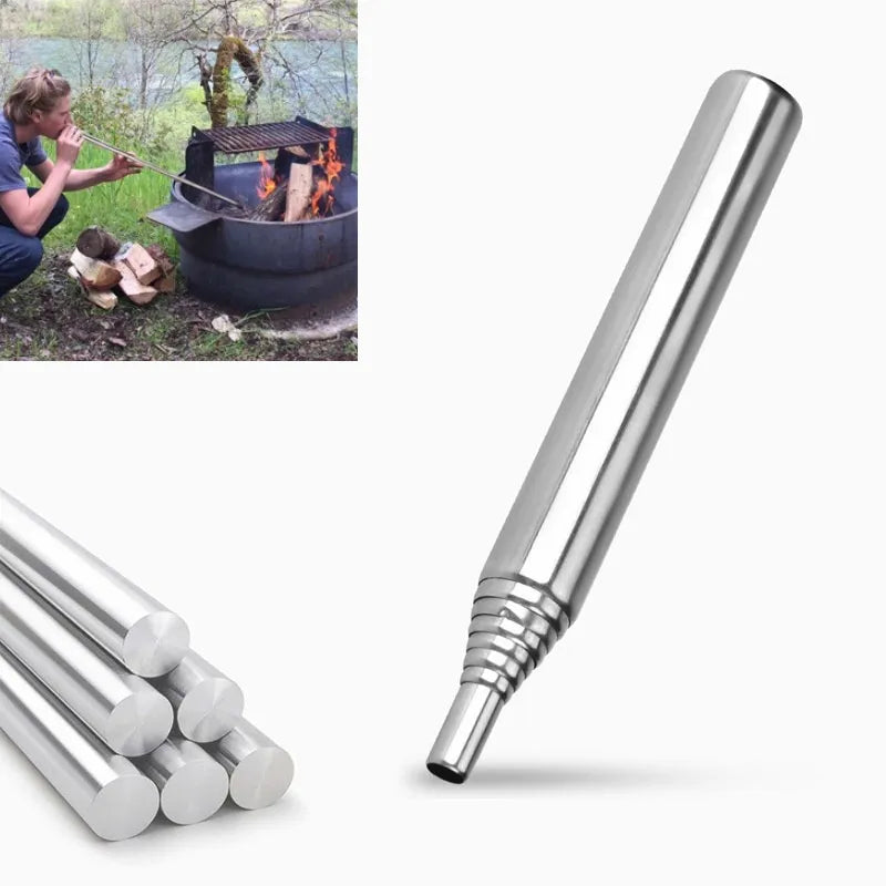 Outdoor Camping Blow Fire Tube Blowpipe Collapsible High Effective Tiny Beach Garden Tool Camping Equipment Blowing Fire Stick