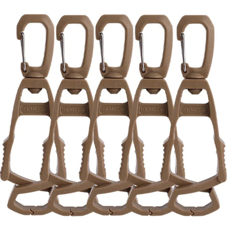 Outdoor Glove Clip - Multi-purpose Glove Holder  Khaki - 5pcs