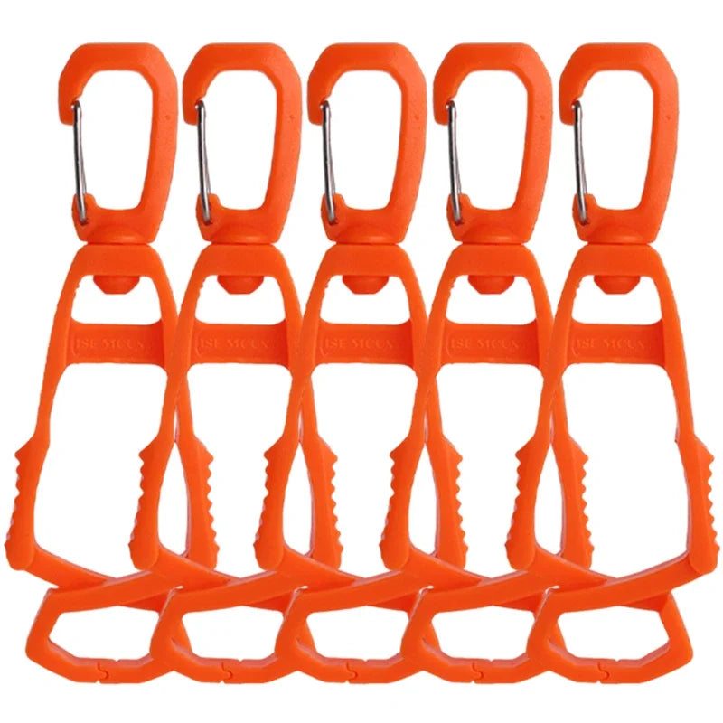 Outdoor Glove Clip - Multi-purpose Glove Holder  Orange - 5pcs