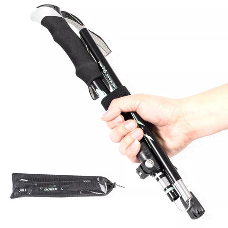 Outdoor Portable Collapsible Ultralight Trekking Poles Folding Walking Hiking Adjustable Mountain Camping Walking Sticks Carbon