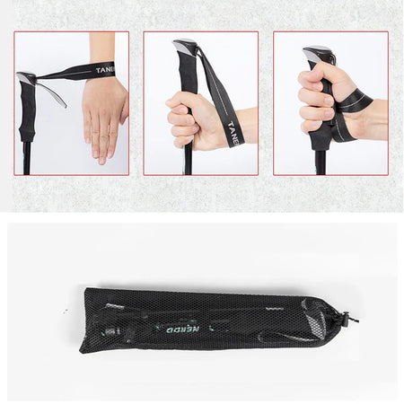 Outdoor Portable Collapsible Ultralight Trekking Poles Folding Walking Hiking Adjustable Mountain Camping Walking Sticks Carbon