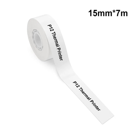 P12 Mini Label Printer Portable Thermal Printer P12 Bluetooth Wireless Adhesive Label Maker or 1PK Continues Label Tape Sticker 1PK White 15mm-7m
