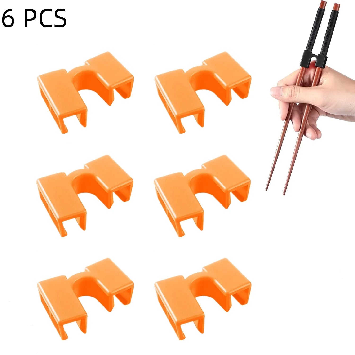 Pack of 6 Reusable Chopsticks Helpers Training Adults Kids Non-Slip Chopstick Hinges Connector Portable Practice Chopsticks Aids