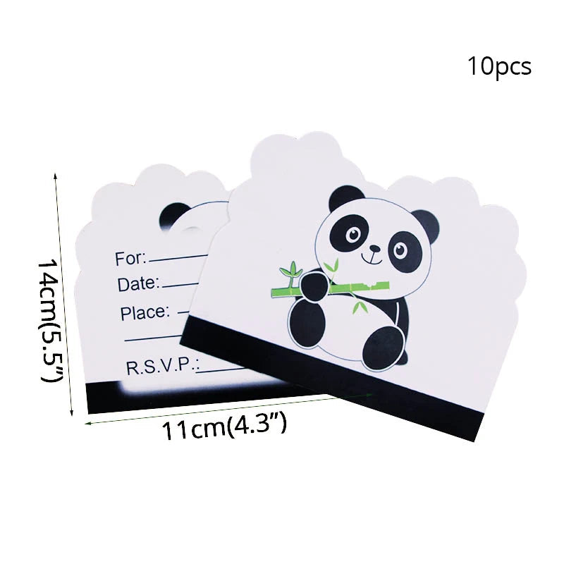Panda Birthday Party Balloon Decoration Invite card / other
